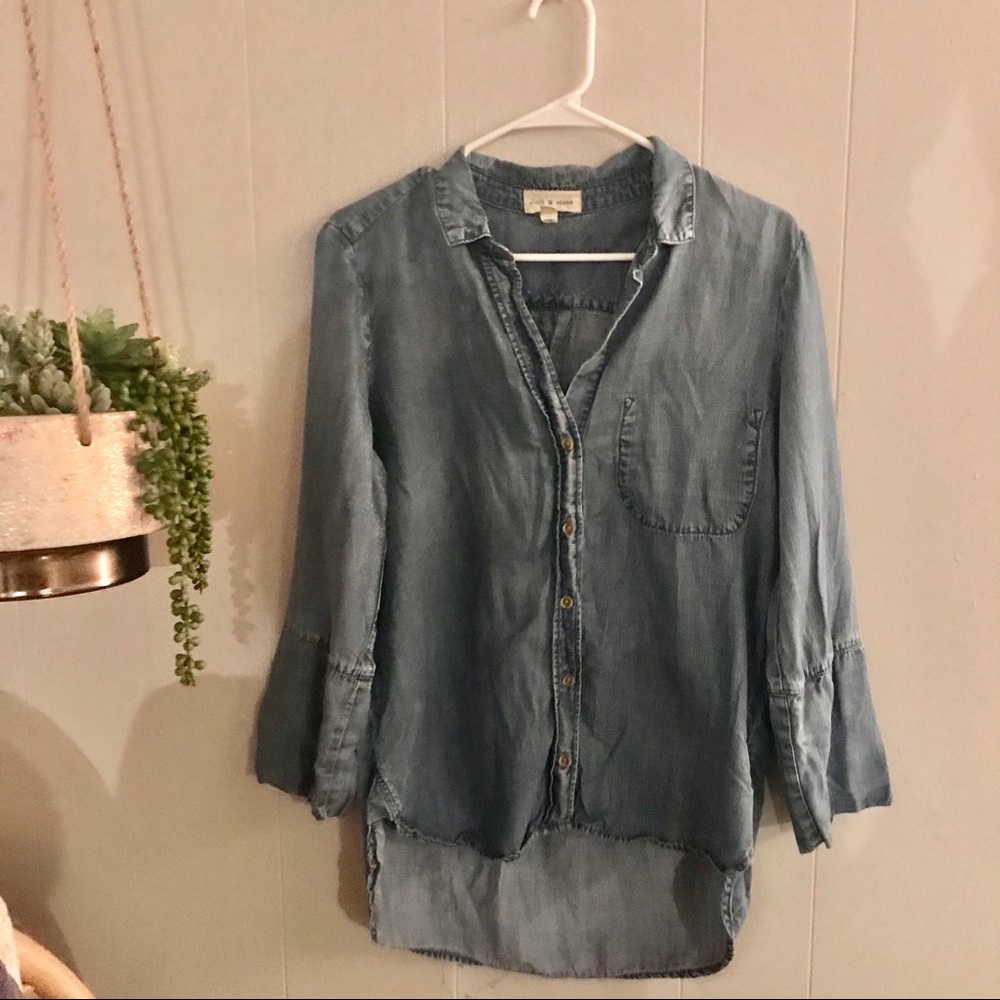 Cloth & Stone Chambray Top Anthropologie